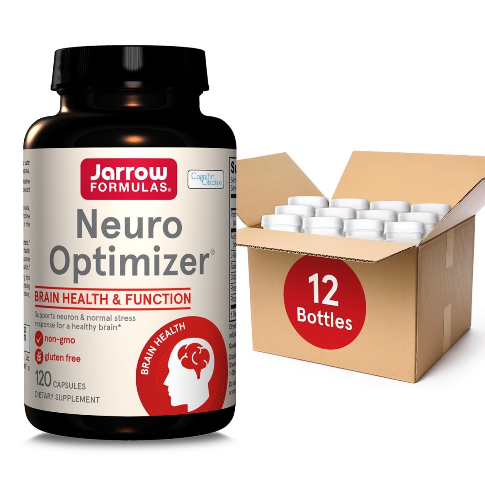 Jarrow Formulas Neuro Optimizer with 7 Neuro-Nutrient Ingredients, Dietary Supplement for Brain Health and Antioxidant Support, 120 Capsules, 30 Day Supply, Pack of 12
