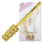 PANA Tapered Barrel Carbide 3/32 Shank Size - (Gold, Extra Coarse Grit) - Fast remove Acrylic or Hard Gel Nail Drill Bit for Manicure Pedicure Salon Professional or Beginner