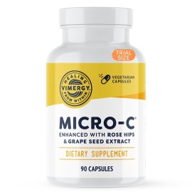 Vimergy Micro-C Vitamin C Capsules - 500mg per Capsule, Supports Immune Health*, Promotes Collagen Production, Supports Healthy Bones*, Kosher, Vegan & Gluten-Free, Travel Size 90 Capsules