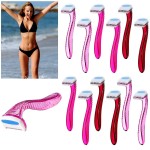 Honoson 12 Pcs Disposable Bikini Razors for Women Bikini Line Trimmer Shaver Small T Type Razor Durable Travel Accessories Pubic Hair Removal Beauty for Body Cosmetic Tool(Rosy, Dark Pink, Light Pink)