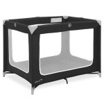 Dream On Me Zoom Portable Playard in Black, Lightweight, Packable and Easy Setup Baby Playard, Breathable Mesh Sides and Soft Fabric - Comes with a Removable Padded Mat