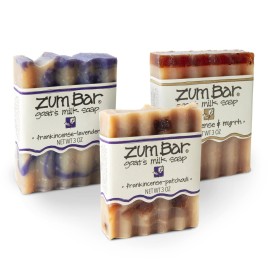 Zum Indigo Wild Goat\'s Milk Soap Bar - Bar Soap for Hands & Body Made with Essential Oils - 3 oz - Frankincense Blends (3 Pack)