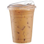 GUSTO Clear Plastic Cups with Lids [16 oz - 50 Count] - Disposable Iced Coffee Drink Cups with Strawless Sip Lids for Smoothies, Juices, and More - Formerly Comfy Package