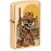 Zippo Wild West Skeleton Design Brushed Brass Pocket Lighter