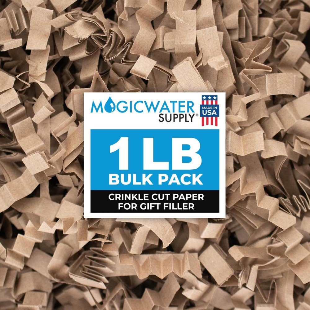 MagicWater Supply Crinkle Cut Paper Shred Filler-1LB Monster Kraft-Decorative & Protective Packaging for Bridesmaid Gifts & Bridesmaid Proposal Gifts Holiday Stuffers Birthdays Wedding & Anniversaries