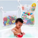 2 x Large Bath Toy Holder, Kids Bath Tub Toy Basket, Corner Mesh Bag, Baby Bathtub Storage Organizer, Bathroom Net Bucket, Toddler Shower Caddy Hanging Bin with 6 Suction Cups, 4 Adhesive Wall Hooks