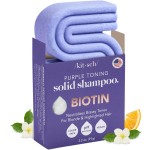 Kitsch Toning Purple Shampoo For Blondes & Color Treated Hair - Shampoo Bar For Women and Men - Biotin Shampoo for Strengthening & Neutralizing Brassy Tones - Vegan, Silicone & Sulfate Free - 3.2 oz