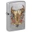 Zippo Rick Rietveld Floral Bull Skull Street Chrome Pocket Lighter