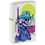 Zippo Wild West Skeleton Design White Matte Pocket Lighter