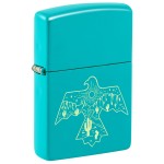 Zippo Thunderbird Western Design Flat Turquoise Pocket Lighter