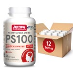 Jarrow Formulas PS100 Phosphatidylserine 100 mg, Dietary Supplement for Brain Health and Cognition Support, 30 Softgels, 10-30 Day Supply, Pack of 12