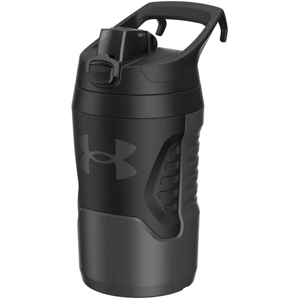Under Armour 32 oz Insulated Water Bottles - Sports Water Jug with Fence Hook, Leak Resistant for Baseball, Football & More, 32 oz Insulated, Jet Grey/Black