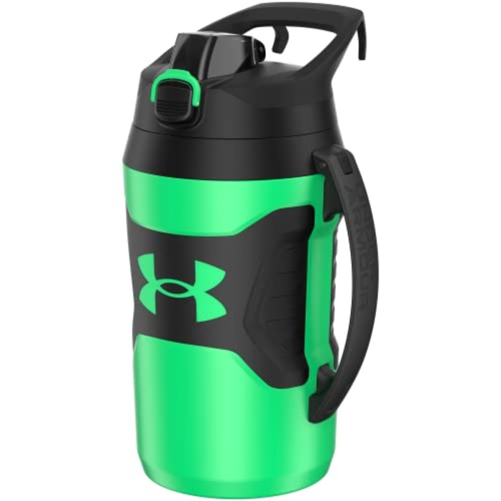 Under Armour Half Gallon Water Bottle Insulated, 64oz Insulated Water Bottle with Handle, Fence Hook, Leak Resistant, for Baseball, Football & More, Vapor Green/Black