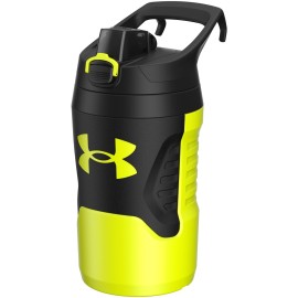 Under Armour 32 oz Insulated Water Bottles - Sports Water Jug with Fence Hook, Leak Resistant for Baseball, Football & More, 32 oz Insulated, Hi Vis Yellow/Black