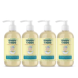 Happy Cappy Baby Shampoo and Body Wash - Eczema Body Wash for Kids & Toddlers, Helps with Dryness, Reduces Itching and Redness, Dermatologist Tested, Fragrance Free - 8 Fl Oz (Pack of 4)