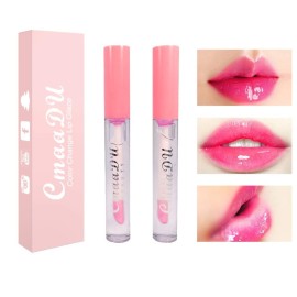 BINGBRUSH 6 Pcs Fruity Color Changing Lip Gloss, Pink Magic Mood Lip Oil Tinted, Temperature Color Change Lip Stain Lip Balm, Longlasting Lips Will Not Dry Out