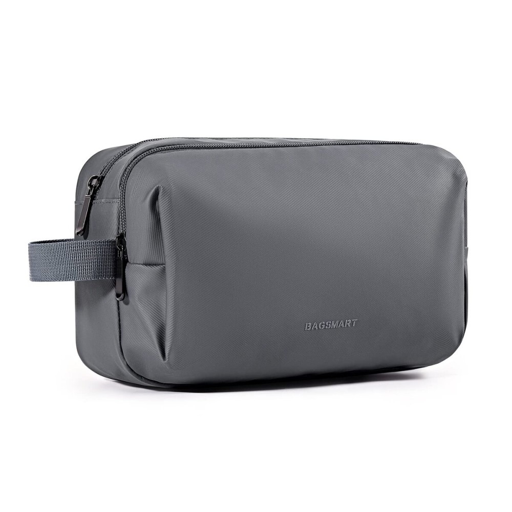 BAGSMART Toiletry Bag for Men, Travel Toiletry Organizer Dopp Kit Water-resistant Shaving Bag for Toiletries Accessories, Door Room Essentials,Grey-basic