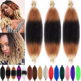 10 Inch Pre-Separated Springy Afro Twist Hair 3 Packs Marley Twist Braiding Hair for Distressed Faux Locs Spring Twist Hair Extensions for Women (1B27613, 10 Inch (Pack of 3))