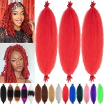 3 Packs Springy Afro Twist Hair 10 inch red Pre-Separated Marley Twist Braiding Hair Soft Synthetic Crochet for Distressed Faux Locs Spring Twist Hair Extensions for Women (10 Inch (Pack of 3), red)