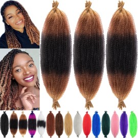 Marley Twist Braiding Hair 10 Inch Pre-Separated Braiding Hair Springy Afro Twist Hair 3 Packs for Distressed Faux Locs Spring Twist Hair Extensions for Women (1B3027, 10 Inch (Pack of 3))