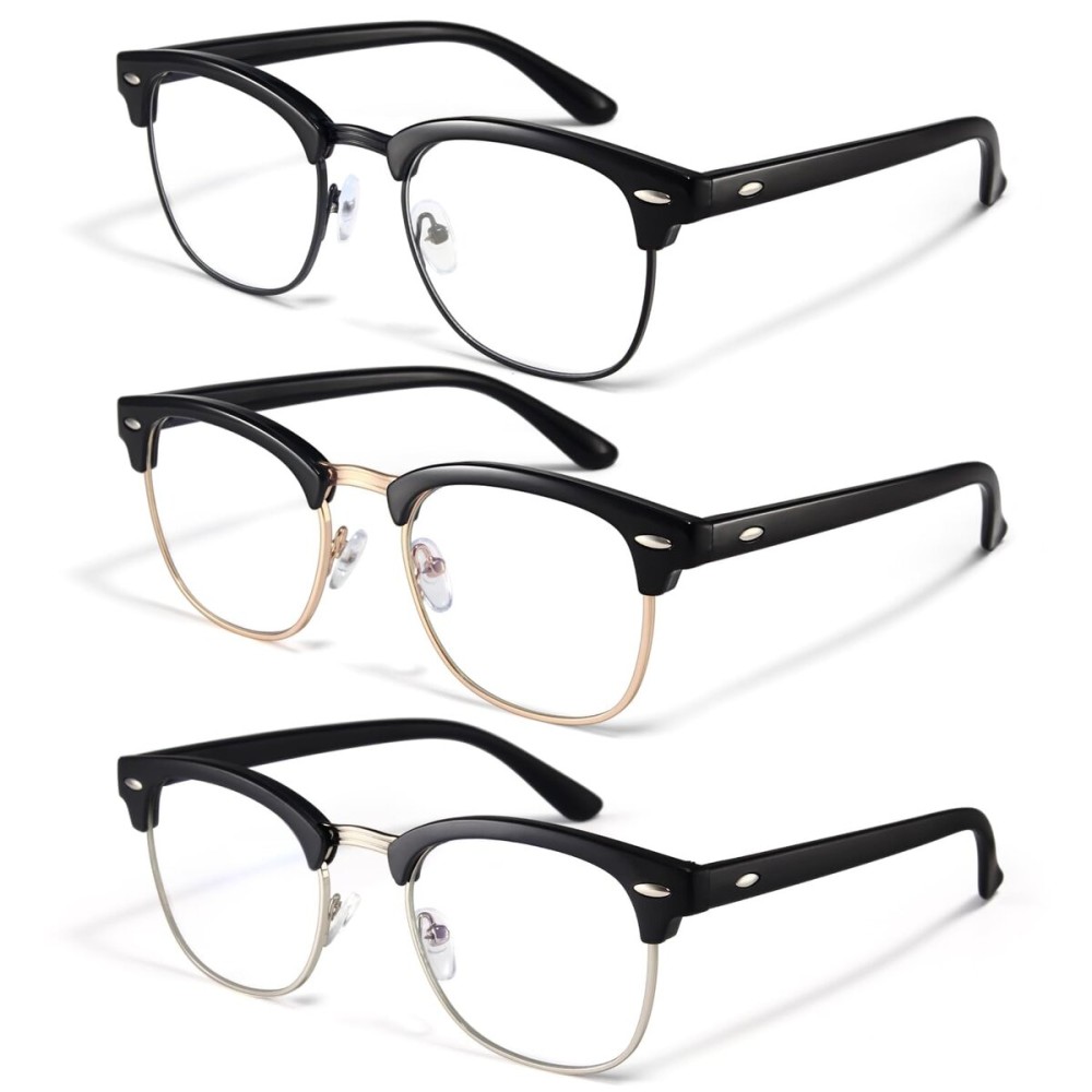 racico Blue Light Glasses for Men & Women - Mixed Material + Metal Frames with UV Protection Coating