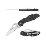 Firebird GANZO F759MS-BK Pocket Folding Knife 440C Stainless Steel Serrated Blade Anti-Slip Handle with Clip Fishing Camping EDC Utility Pocket Knife (Black)