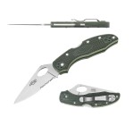 Firebird GANZO F759MS-GR Pocket Folding Knife 440C Stainless Steel Serrated Blade Anti-Slip Handle with Clip Fishing Camping Outdoor EDC Utility Pocket Knife (Green)