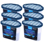 ZARPAX Moisture Absorber Activated Charcoal 10.5 oz/300g | Removes Moisture, Damp, Humidity & Odors | Odor Absorber | Moisture Trap for Bathroom, Closet, Kitchen & Small Spaces | Set of 6