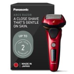 Panasonic ARC5 Electric Razor for Men with Pop-up Trimmer, Wet Dry 5-Blade Electric Shaver with Intelligent Shave Sensor and 16D Flexible Pivoting Head - ES-ALV6HR (Red)