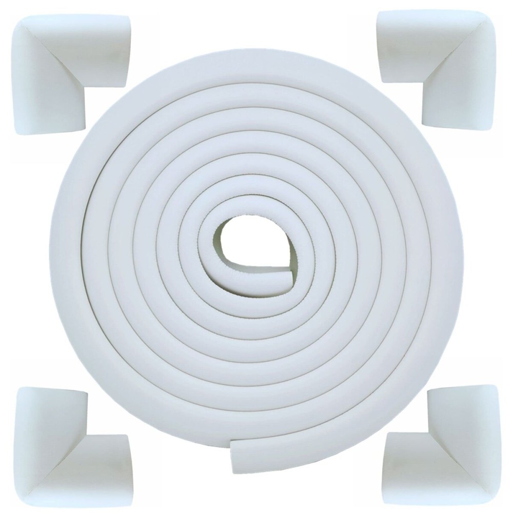 M2cbridge L Shape Extra Thick Furniture Table Edge Protectors Foam Baby Safety Bumper Guard (Off White(13.1ft Edge + 4 Corners))