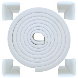 M2cbridge L Shape Extra Thick Furniture Table Edge Protectors Foam Baby Safety Bumper Guard (Off White(13.1ft Edge + 4 Corners))