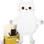 Microwave Heating Pad for Cramps Pain Relief, 16 * 12\'\' Moist Microwavable Period Menstrual Heating Pads for Cramps, Back, Neck Shoulder and Knee, Cute Stuffed Animal Heating Pad - White Cat