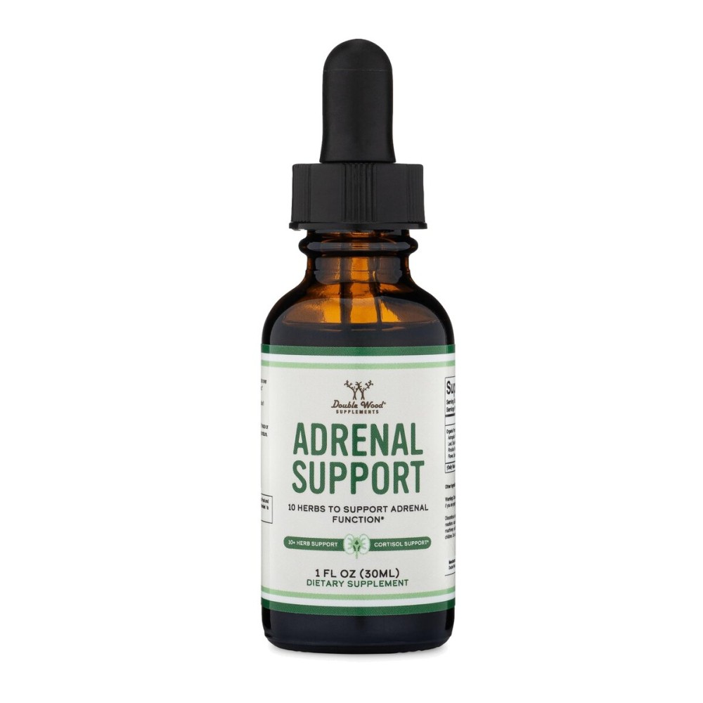 Adrenal Support Supplements (Liquid Drops) - 10 Organic Adaptogens for Adrenal Fatigue (One Month Supply) Cortisol Manager for Stress Relief (10 Apoptogenic Herbs for Adrenal Health) by Double Wood