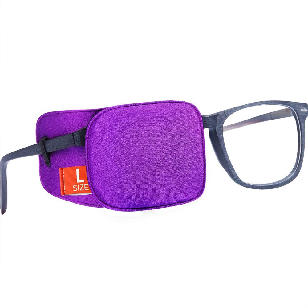 Astropic Large Silk Eye Patch for Adults Kids Big Glasses to Cover Either Eye (Large, Violet)