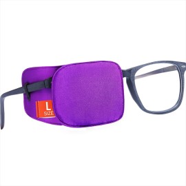 Astropic Large Silk Eye Patch for Adults Kids Big Glasses to Cover Either Eye (Large, Violet)