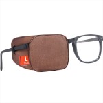 Astropic Large Silk Eye Patch for Adults Kids Glasses to Cover Either Eye (Large, Brown)
