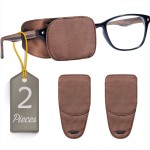 Astropic 2Pcs Silk Eye Patches for Adults Kids Glasses to Cover Either Eye (Medium, Brown)