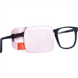 Astropic Large Silk Eye Patch for Adults Kids Big Glasses to Cover Either Eye (Large, English Rose Pink)