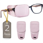 Astropic 2Pcs Silk Eye Patches for Adults Kids Glasses to Cover Either Eye (Medium, Dusty Rose Pink)