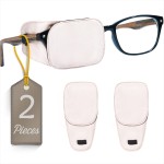 Astropic 2Pcs Silk Eye Patches for Adults Kids Glasses to Cover Either Eye (Medium, Creamy Beige)