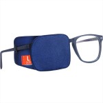 Astropic Large Silk Eye Patch for Adults Kids Big Glasses to Cover Either Eye (Large, Navy Blue)
