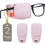 Astropic 2Pcs Large Silk Eye Patches for Adults Kids Big Glasses to Cover Either Eye (Large, Dusty Rose Pink)