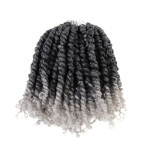 BOHOBABE Pre-twisted Passion Twist Crochet Hair 6 Inch Short Ombre Gray Pre-looped Crochet Passion Twist Braiding Hair 8 Packs (T1B/grey)
