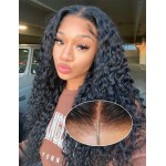 22 Inch Wear and Go Glueless Wigs Human Hair Bye Bye Knots Deep Wave HD 7X5 No Glue Lace Wig, Glueless Wig Pre Plucked, 15s Wear Complete Wear and Go Wig Pre Cut Lace Wig Natural black 200% Density