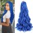 French Curly Braiding Hair 24 Inch Blue Color - Pre Stretched Bouncy Braiding Hair- Loose Wavy Synthetic Hair Extensions For Black Women (24 inch 2 packs Blue)