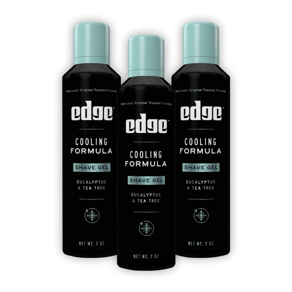 Edge Shave Gel for Men, Cooling Eucalyptus & Tea Tree, 7oz (3 Pack) - Shaving Gel For Men That Moisturizes, Protects and Soothes To Help Reduce Skin Irritation (Packaging May Vary)