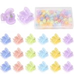 JANYUN 48Pcs Colorful Mini Hair Claw Clips, Small Hair Clips for Girls Women Fine Hair Plastic Multifunction Clamp Clips Hair Accessories Gifts