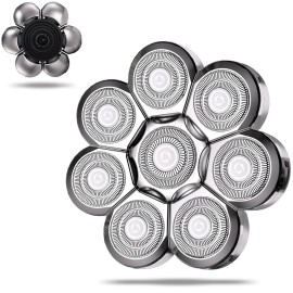 UPTARD Head Shaver Replacement Heads,Head Shaver Replacement Blades, Head Shavers for Bald Men,Head shavers for Men, Stainless Steel Rotary Blades for Electric Head Razor (silver8)