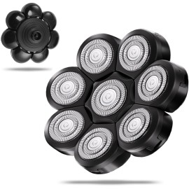 UPTARD Head Shaver Replacement Heads,Head Shaver Replacement Blades, Head Shavers for Bald Men,Head shavers for Men, Stainless Steel Rotary Blades for Electric Head Razor (black8)