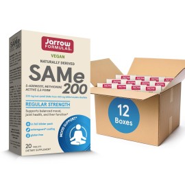 Jarrow Formulas Same 200 mg, Supports Joint Health, Liver Function, Brain Metabolism, 20 Tablets, Up to A 20 Day Supply (Pack of 12)